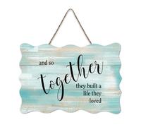 LMMIXEE And So Together They Built A Life They Loved Vintage Wood Plaque Wall Art Rustic Wall Decorations for Living Room Kitchen Wall Sign Home Decor Housewarming Gift 6x10 inch