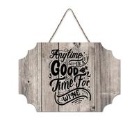 LMMIXEE Anytime Is A Good Time for Wine Wooden Pallet Vintage Boho Wood Signs 6x10 inch Rustic Wooden Wall Art Farmhouse Decor Kitchen Retro Hanging Sign Housewarming Gift