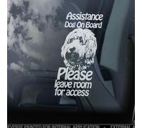 LMMIXEE Assistance Dog on Board Stickers Car Decal Window Decal Cockerpoo Stroke Detection Dog Sign Decal Dog Mom Dad Vinyl Die Cut Decals Funny Dog Bumper Stickers Assistance Dog Gift