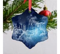 LMMIXEE Bangkok Skyline Ornaments For Christmas Trees Thailand City Travel Souvenir Novelty Night Nebula Christmas Ornaments Gifts for Friends Wedding Anniversary Holiday 3 Inch
