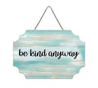 LMMIXEE Be Kind Anyway Wooden Pallet Retro Vintage Wood Signs with Inspirational Quotes 8x12 inch Rustic Wooden Wall Art Farmhouse Decor Kitchen Retro Hanging Sign Housewarming Gift