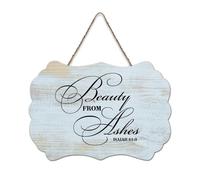 LMMIXEE Beauty from Ashes Isaiah 61-3 Wooden Pallet Rustic Wood Plaque 8x12 inch Rustic Wooden Wall Art Farmhouse Decor Kitchen Wall Sign Home Decor Housewarming Gift
