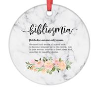 LMMIXEE Bibliosmia Positive Personalized Christmas Ornaments 2024 Bibliosmia Word Definition Ornament for Christmas Tree Decor Book Lover Ornament Customized Keepsake 3 Inch