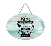 LMMIXEE BLESS THE FOOD BEFORE US THE FAMILY Wood Signs Words Letters Wooden Sign Farmhouse Decor Wall Art Wall Hanger Sign for Home Bedroom Living Room Wedding Gifts 6x10 inch