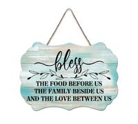 LMMIXEE Bless The Food before Us The Family Wood Signs Words Letters Wooden Signs Farmhouse Family Wall Art Rustic Wall Decor for Home Kitchen Living Room Coffee Bar 6x10 inch