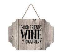 LMMIXEE Bohemia Wooden Pallet Sign Good Friends Wine Together Wood Signs 6x10 inch Farmhouse Wall Decor Wall Art Hanger Home Decor for Living Room Bedroom New House Gift