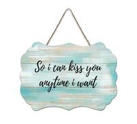 LMMIXEE Bohemia Wooden Pallet Sign So I Can Kiss You Anytime I Want Wood Signs 6x10 inch Family Wall Decor Farmhouse Decor Wall Art Hanger for Home Kitchen Bathroom Living Room