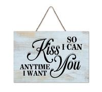LMMIXEE Bohemia Wooden Pallet Sign So I Can Kiss You Anytime I Want Wood Signs 6x10 inch Farmhouse Wall Art Hanger Family Wall Decor for Bedroom Living Room Housewarming Gift