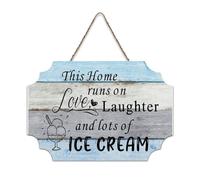 LMMIXEE Bohemia Wooden Pallet Sign This Home Runs on Love Laughter Wood Signs 6x10 inch Family Wall Decor Farmhouse Decor Wall Art Hanger for Home Bedroom Kitchen Living Room