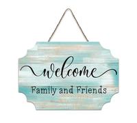 LMMIXEE Bohemia Wooden Pallet Sign Welcome Family And Friends Wood Signs 6x10 inch Farmhouse Wall Art Home Decor Hanger Family Wall Decor for Home Bedroom Kitchen Living Room
