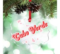 LMMIXEE Cabo Verde Christmas Tree Decorations Cabo Verde Map Travel Country City Souvenir Personalized Christmas Ornaments 2024 Acrylic Christmas Decor Funny Xmas Winter Exchange Gift