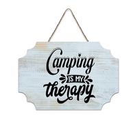 LMMIXEE Camping Is My Therapy Wooden Pallet Funny Wood Signs With Quotes 6x10 inch Rustic Wooden Wall Art Farmhouse Decor Kitchen Wall Sign Home Decor Housewarming Gift