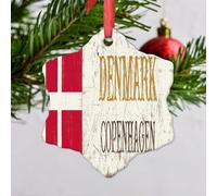 Lmmixee Copenhagen Christmas Tree Decorations Denmark National Flag Personalized Christmas Ornaments 2023 Christmas Decor Gifts for Mom Bridesmaid Bridal Shower