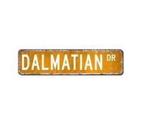 LMMIXEE Dalmatian Dr Signs Dalmatian Street Custom Signs Outdoor Metal Animal Gift Rustic Wall Art Farmhouse Decorative Sign Kitchen Wall Hanger Retro Decoration Sign Housewarming Gift 24x6in