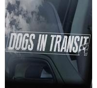 LMMIXEE Dogs in Transit Car Window Sticker Dog on Board Sign Art Logo Dog Owner Gift Decal Dog Mom Dad Vinyl Die Cut Decals Funny Dog Bumper Stickers Dogs in Transit Dog Owner Gift