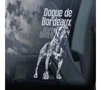 LMMIXEE Dogue De Bordeaux Car Window Sticker, French Mastiff Sign, Durable Vinyl, Weather-Resistant, Easy to Apply, Brown
