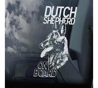 LMMIXEE Dutch Shepherd on Board Car Window Sticker Hollandse Herder Dog Sign Dog Owner Gift Decal Dog Mom Dad Vinyl Die Cut Decals Funny Dog Bumper Stickers Dutch Shepherd Dog Owner Gift