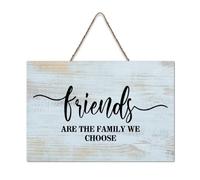 LMMIXEE Friends Are The Family We Choose Modern Rustic Wooden Signs Wall Art Rustic Wall Decorations for Living Room Kitchen Home Decor Hanging Signs Housewarming Gift 6x10 inch