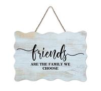 LMMIXEE Friends Are The Family We Choose Retro Vintage Wooden Signs Wall Art Rustic Wall Decorations for Living Room Kitchen Wall Sign Home Decor Housewarming Gift 8x12 inch