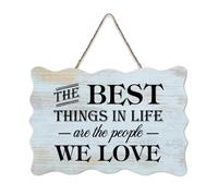LMMIXEE Funny Wooden Pallet Sign The Best Things in Life Are The People We Love Wood Signs 8x12 inch Farmhouse Wooden Family Wall Art Decor Wall Hanger for Home Kitchen Living Room Coffee Bar