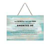 LMMIXEE Funny Wooden Pallet Sign The Spirit of The Lord God Is upon Me Wood Signs 8x12 inch Family Wall Decor Farmhouse Decor Wall Art Hanger for Kitchen Bedroom Living Room Foyer