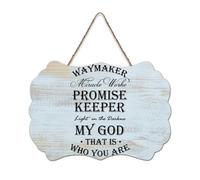 LMMIXEE Funny Wooden Pallet Sign Waymaker Miracle Worker Promise Keeper Wood Signs 8x12 inch Family Wall Decor Farmhouse Decor Wall Art Hanger for Home Kitchen Bathroom Living Room