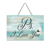 LMMIXEE Funny Wooden Pallet Sign with Funny Sayings Ps I Love You Wood Signs 6x10 inch Farmhouse Wooden Family Wall Art Decor Wall Hanger for Home Bedroom Living Room Wedding Gifts