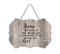LMMIXEE Home The Story of Who We Are Funny Wood Plaque Motivational Wall Art Rustic Wall Decorations for Living Room Kitchen Retro Hanging Sign Housewarming Gift 6x10 inch