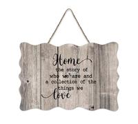 LMMIXEE Home The Story of Who We Are Wooden Pallet Vintage Funny Wall Sign 6x10 inch Rustic Wooden Wall Art Farmhouse Decor Kitchen Retro Hanging Sign Housewarming Gift