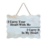 LMMIXEE I Carry Your Heart with Me I Carry It in My Heart Wooden Pallet Vintage Wood Signs 8x12 inch Rustic Wooden Wall Art Farmhouse Decor Kitchen Home Decor Hanging Signs Housewarming Gift