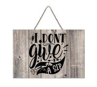 LMMIXEE I Don't Give A Sip Wooden Pallet Funny Wood Signs With Quotes 6x10 inch Rustic Wooden Wall Art Farmhouse Decor Kitchen Retro Hanging Sign Housewarming Gift
