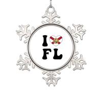 LMMIXEE I Love Florida Home State Flag Christmas Ornaments 2024 I Love I Love Florida Ornament for Christmas Tree Decor Country City Souvenir Snowflake Ornament Xmas Souvenir Gifts
