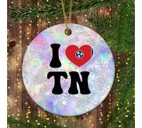 LMMIXEE I Love Tennessee Flag Ornaments For Christmas Trees Tennessee Christmas Ornaments 2024 Country City Souvenir Xmas Tree Pendant Home Birthday Party Decoration 3 Inch