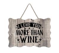 LMMIXEE I Love You More Than Wine Retro Vintage Wooden Sign Motivational Wall Art Rustic Wall Decorations for Living Room Kitchen Wall Sign Home Decor Housewarming Gift 8x12 inch