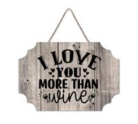 LMMIXEE I Love You More Than Wine Vintage Funny Wooden Signs Motivational Wall Decorations for Living Room Rustic Wall Art Kitchen Wall Sign Home Decor Housewarming Gift 8x12 inch
