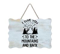 LMMIXEE I Love You to The Mountains And Back Wood Sign Words Letters Wooden Sign Farmhouse Wall Art Rustic Wall Decor for Living Room Living Room Bedroom Office 6x10 inch