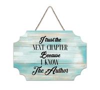 LMMIXEE I Trust The Next Chapter Because I Know The Author Retro Vintage Wood Plaque Wall Art Rustic Wall Decorations for Living Room Kitchen Home Decor Housewarming Gift 6x10 inch
