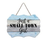 LMMIXEE Just A Small Town Girl Wood Signs Words Letters Wooden Signs Farmhouse Family Wall Art Rustic Wall Decor for Home Bedroom Kitchen Living Room 8x12 inch