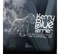 LMMIXEE Kerry Blue Terrier on Board Stickers Car Decal Window Decal Irish Dog Sign Decal Dog Mom Dad Vinyl Die Cut Decals Funny Dog Bumper Stickers Kerry Blue Terrier Dog Owner Gift