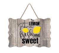 LMMIXEE Lemon Farm Fresh And Sweet Wooden Pallet Modern Rustic Wood Plaque 8x12 inch Rustic Wooden Wall Art Farmhouse Decor Kitchen Retro Hanging Sign Housewarming Gift