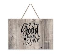 LMMIXEE Let The Good Times Flow Wood Sign Words Letters Wooden Signs Farmhouse Decor Wall Art Wall Hanger Sign for Home Kitchen Bathroom Living Room 6x10 inch