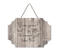LMMIXEE Love Grows Best in Little Houses Just Like This Wooden Signs Wall Decorations for Living Room Rustic Wall Art Kitchen Wall Sign Home Decor Housewarming Gift 6x10 inch