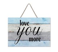LMMIXEE Love You More Wood Signs Funny Sayings Art Wooden Signs Farmhouse Family Wall Art Rustic Wall Decor for Home Kitchen Living Room Coffee Bar 6x10 inch