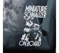 LMMIXEE Miniature Schnauzer on Board Car Window Sticker Zwergschnauzer Dog Sign Decal Dog Mom Dad Vinyl Die Cut Decals Funny Dog Bumper Stickers Miniature Schnauzer Dog Owner Gift