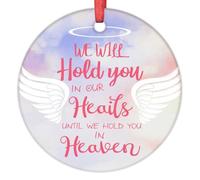 LMMIXEE Miscarriage Ornament Miscarriage Baby Loss Ornament We Will Hold You in Our Hearts until We Hold You in Heaven Christmas Ornaments in Loving Memory Ornaments Miscarriage Sympathy Gifts