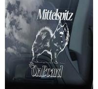 LMMIXEE Mittelspitz on Board Car Window Sticker German Mittel Spitz Deutscher Dog Sign Decal Dog Mom Dad Vinyl Die Cut Decals Funny Dog Bumper Stickers Mittelspitz Dog Owner Gift