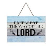 LMMIXEE Modern Rustic Wooden Pallet Sign Prepare Ye The Way of The Lord Wood Signs 8x12 inch Family Wall Decor Farmhouse Decor Wall Art Hanger for Living Room Bedroom New House Gift