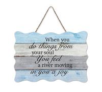 LMMIXEE Modern Rustic Wooden Pallet Sign When You Do Things from Your Soul Wood Signs 8x12 inch Farmhouse Wall Art Hanger Family Wall Decor for Kitchen Bedroom Living Room Foyer