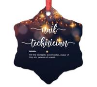 LMMIXEE Nail Technician Christmas Ornaments 2024 Nail Technician Definition Ornament for Christmas Tree Decor Nail Word Definition Hanging Ornaments Keepsake Nail Technician Gifts