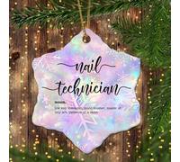 Lmmixee Nail Technician Definition Personalized Christmas Ornament 2023 Nail Technician Word Definition Ornaments For Christmas Trees Novelty Gifts for Holiday Souvenir Birthday 3 Inch